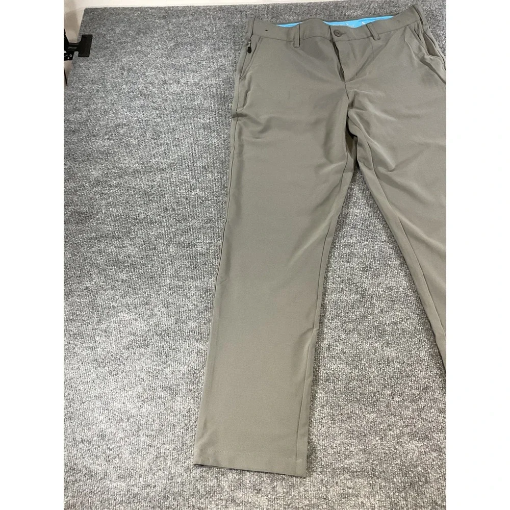 Birdie Bound Golf Pants Mens 36x32 Gray Performance Stretch Flat Front Athletic